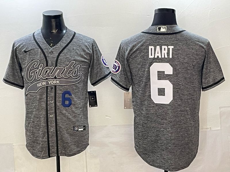 Men 2025 New York Giants #6 Dart Grey Joint Name Nike Limited NFL Jersey 02->new york giants->NFL Jersey